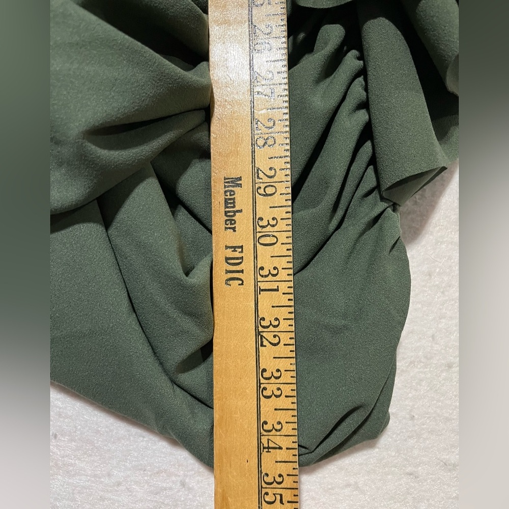 Elliatt Society One Shoulder Ruched Mini Dress Olive Green NWT Size M - Picture 12 of 12